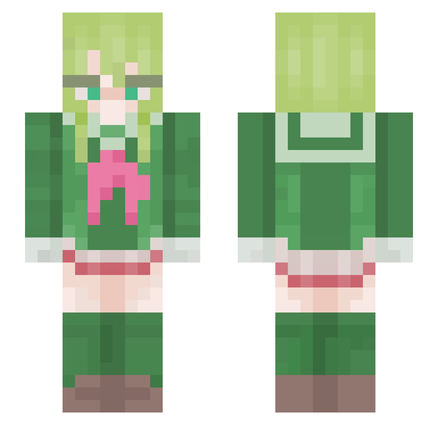 0y4 Minecraft skin, front and back view