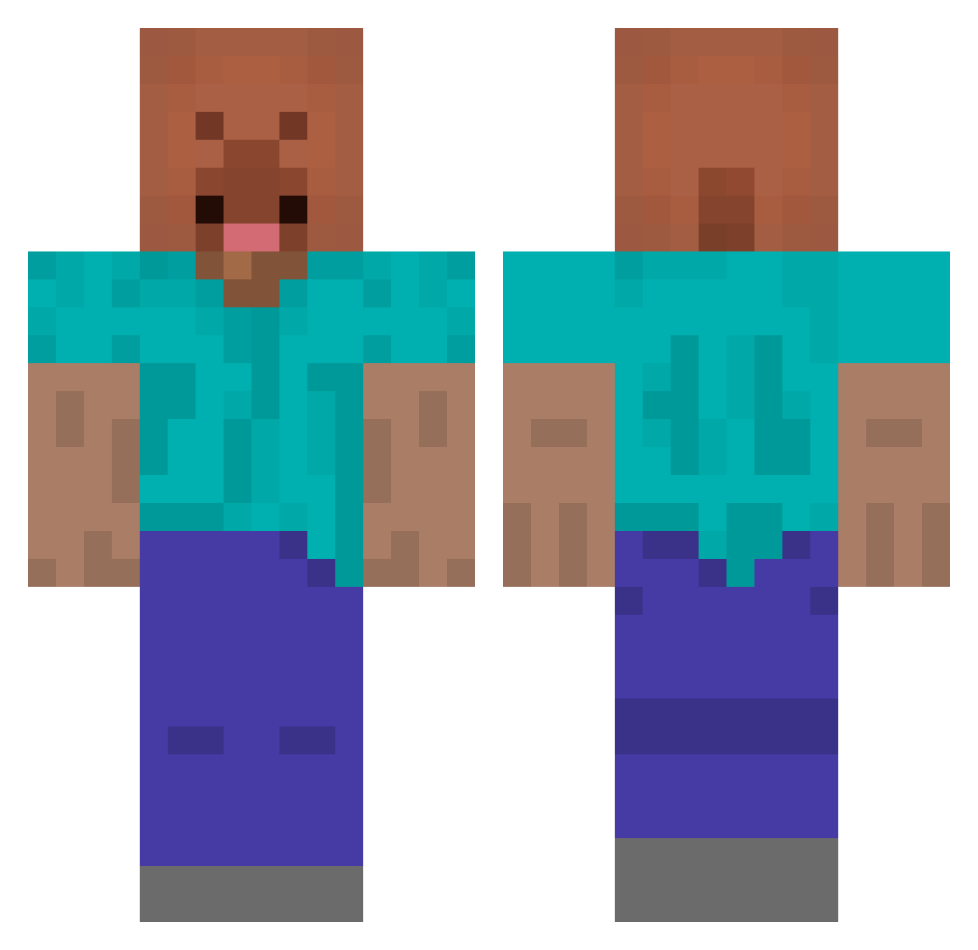 Schligda Minecraft skin, front and back view