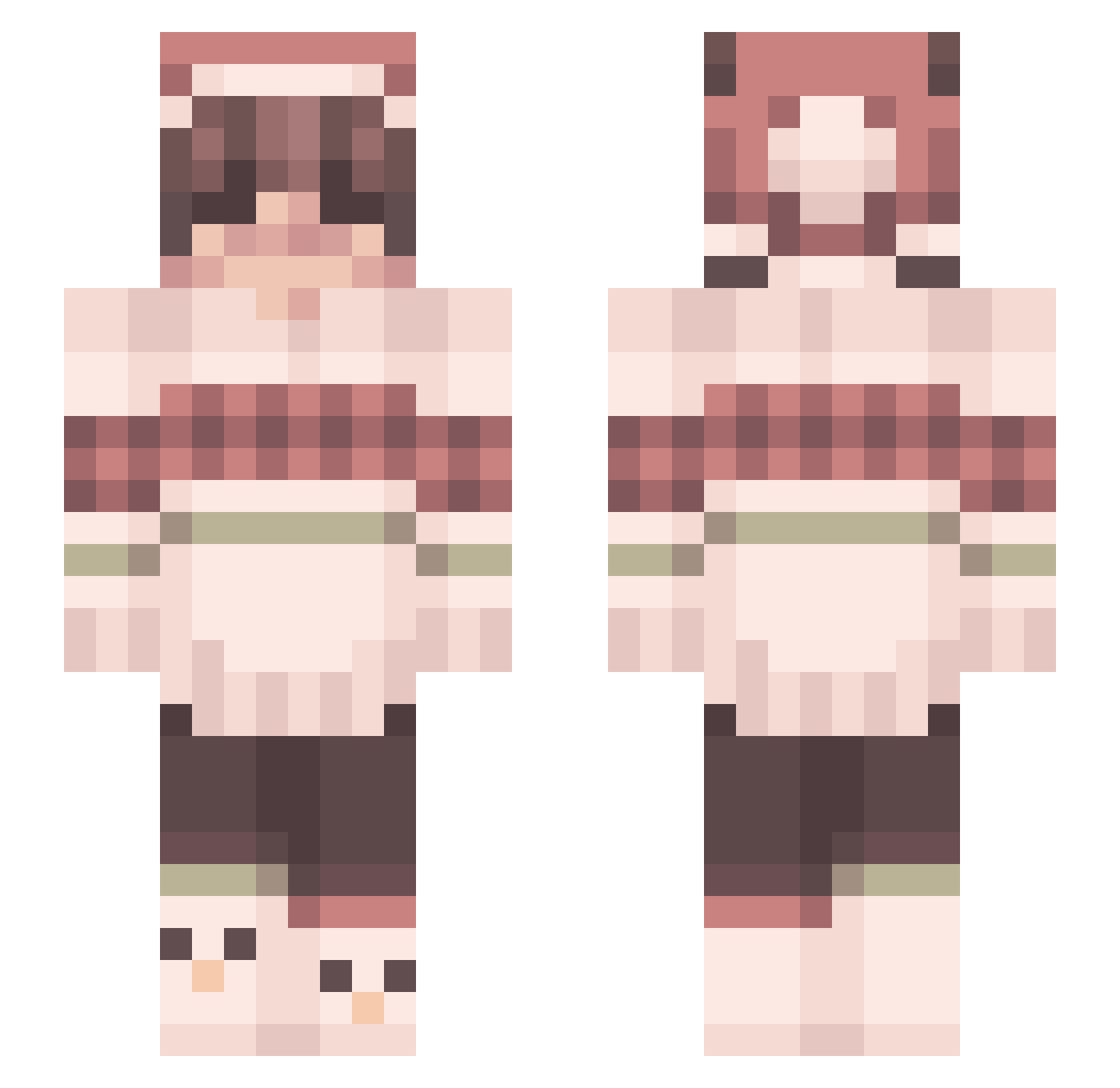 Yokers Minecraft skin, front and back view