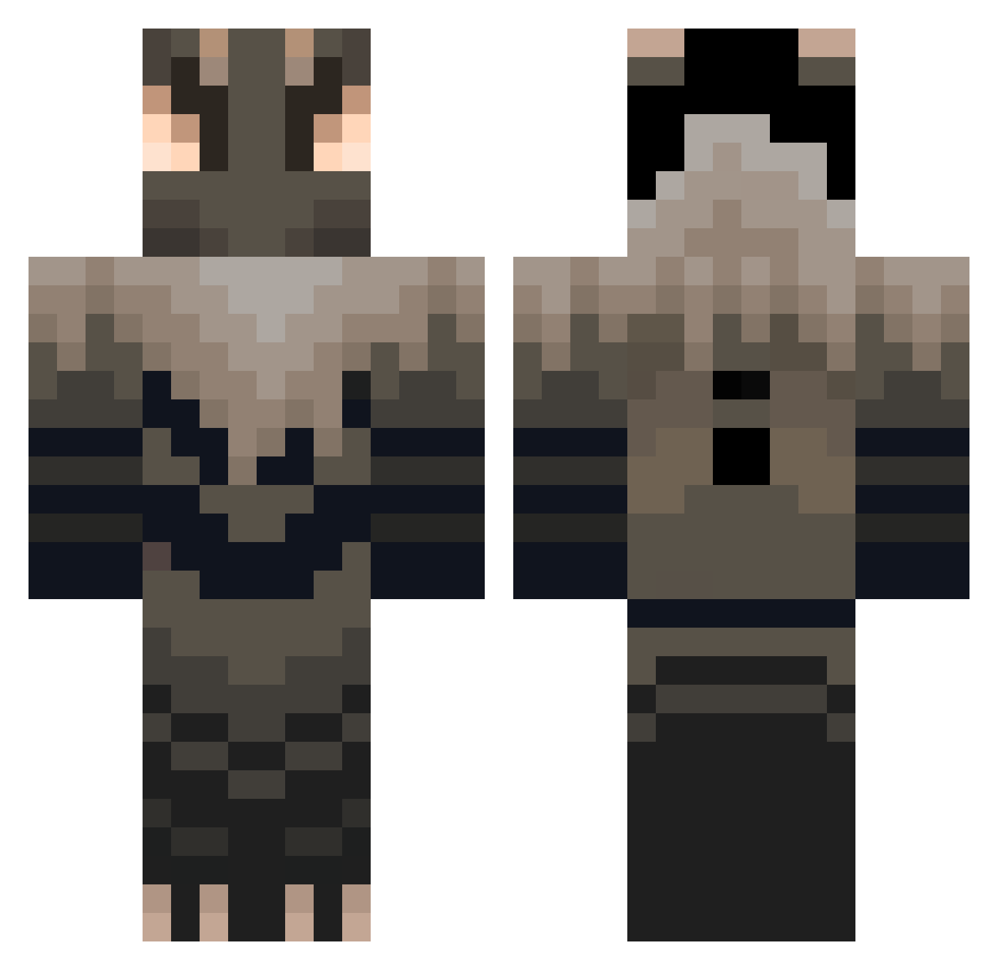 druury Minecraft skin, front and back view