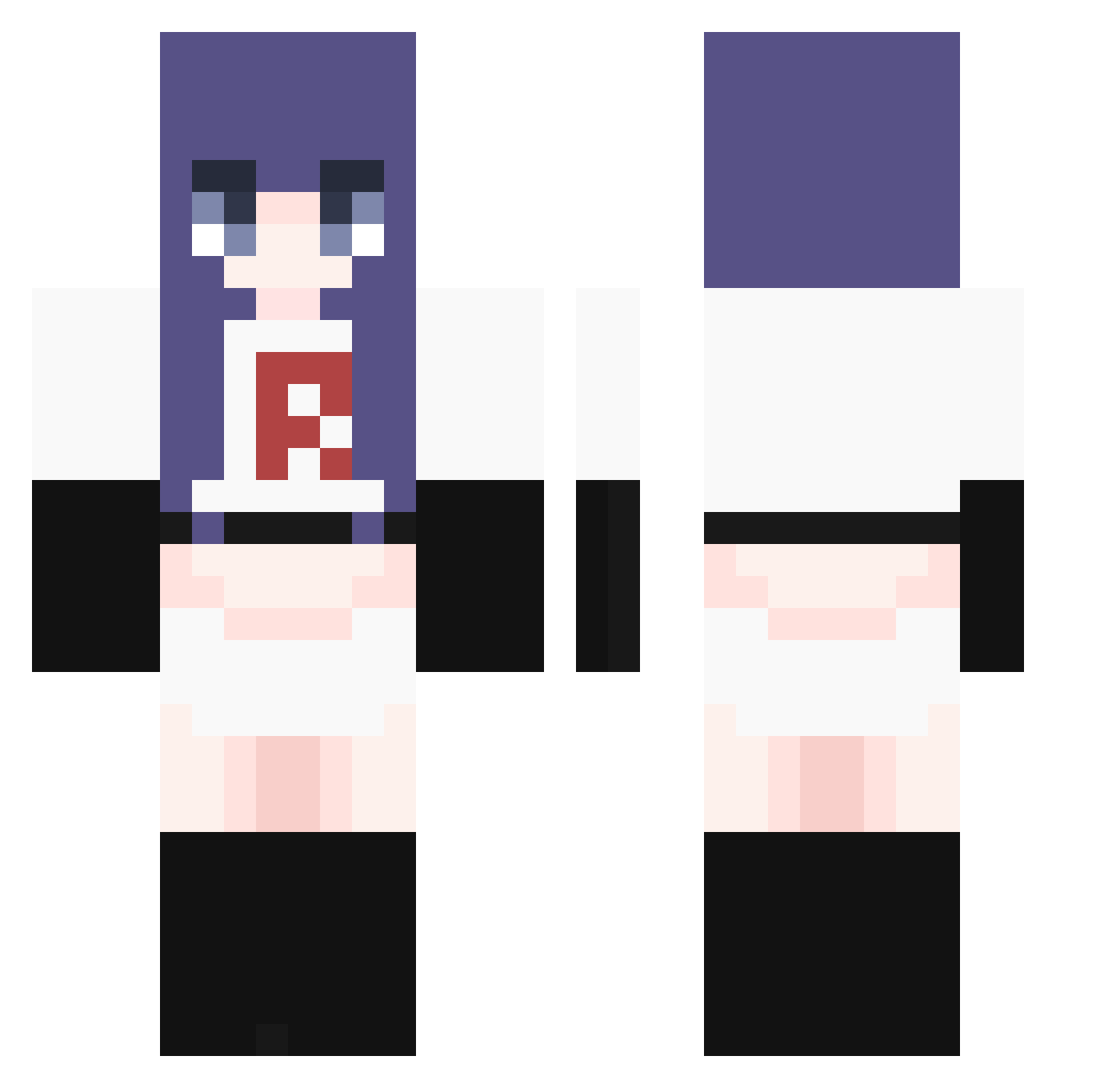 SHIMA40 Minecraft skin, front and back view