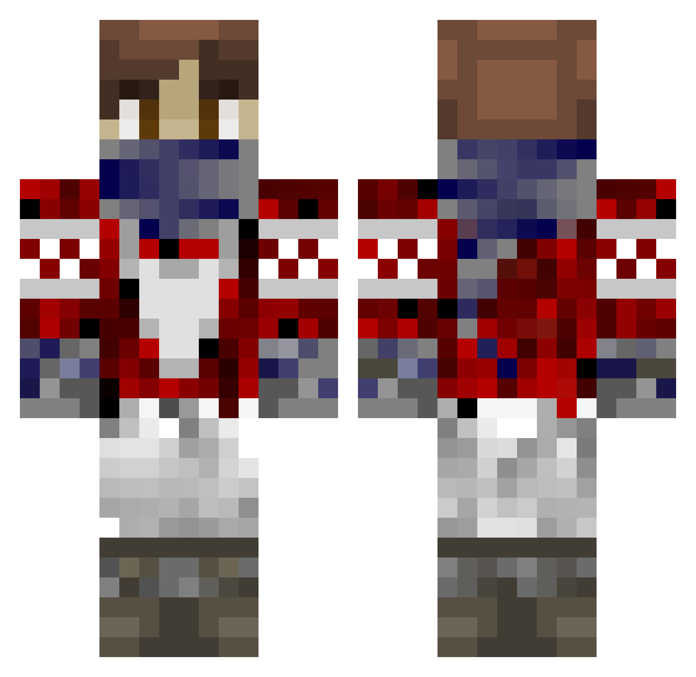 TheLegendMango Minecraft skin, front and back view