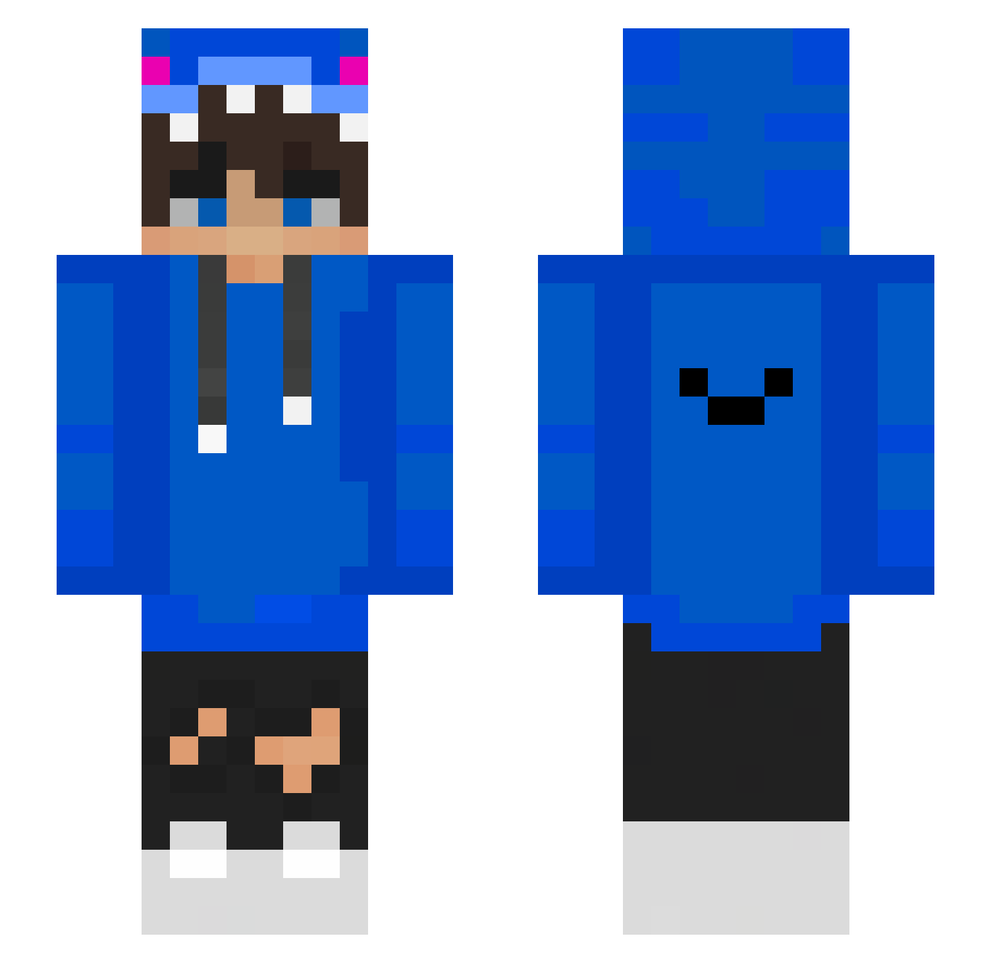Sebh4 Minecraft skin, front and back view