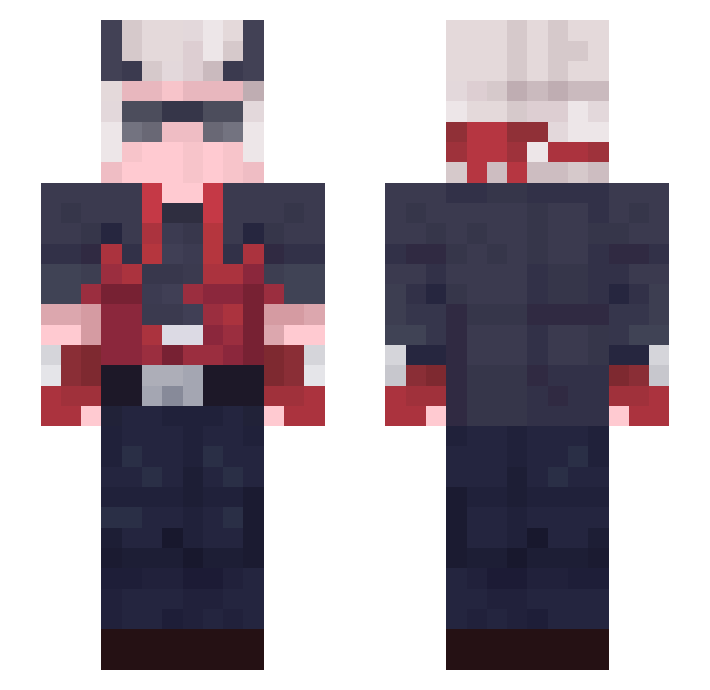 KimaaTo Minecraft skin, front and back view