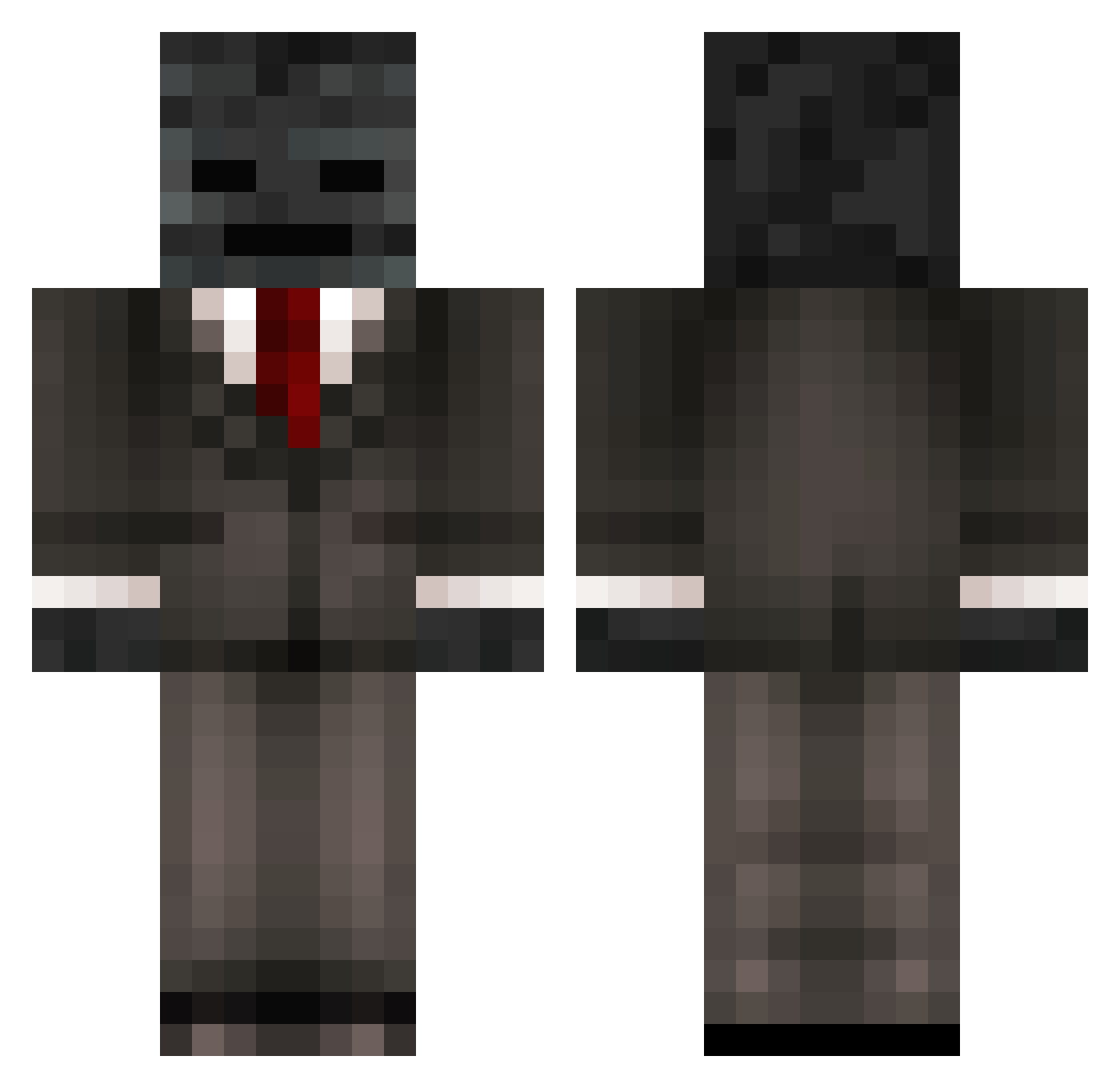 Ellflamingo Minecraft skin, front and back view