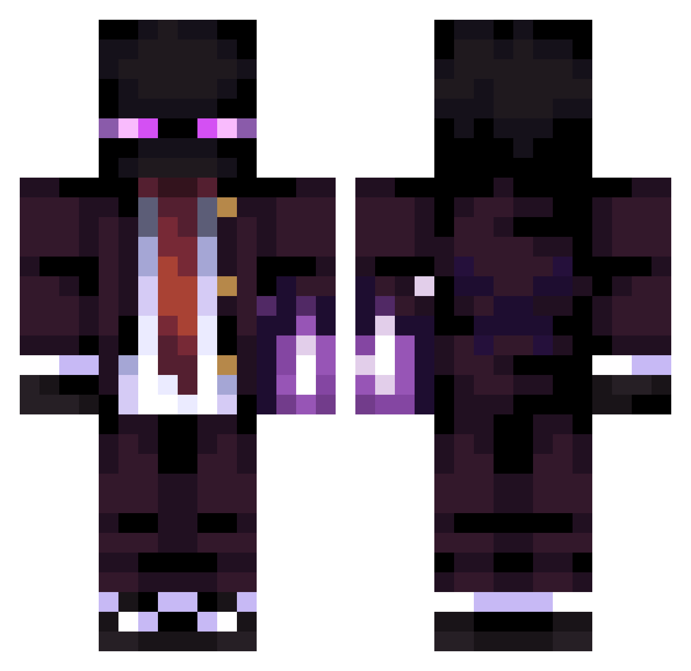 Vissios Minecraft skin, front and back view