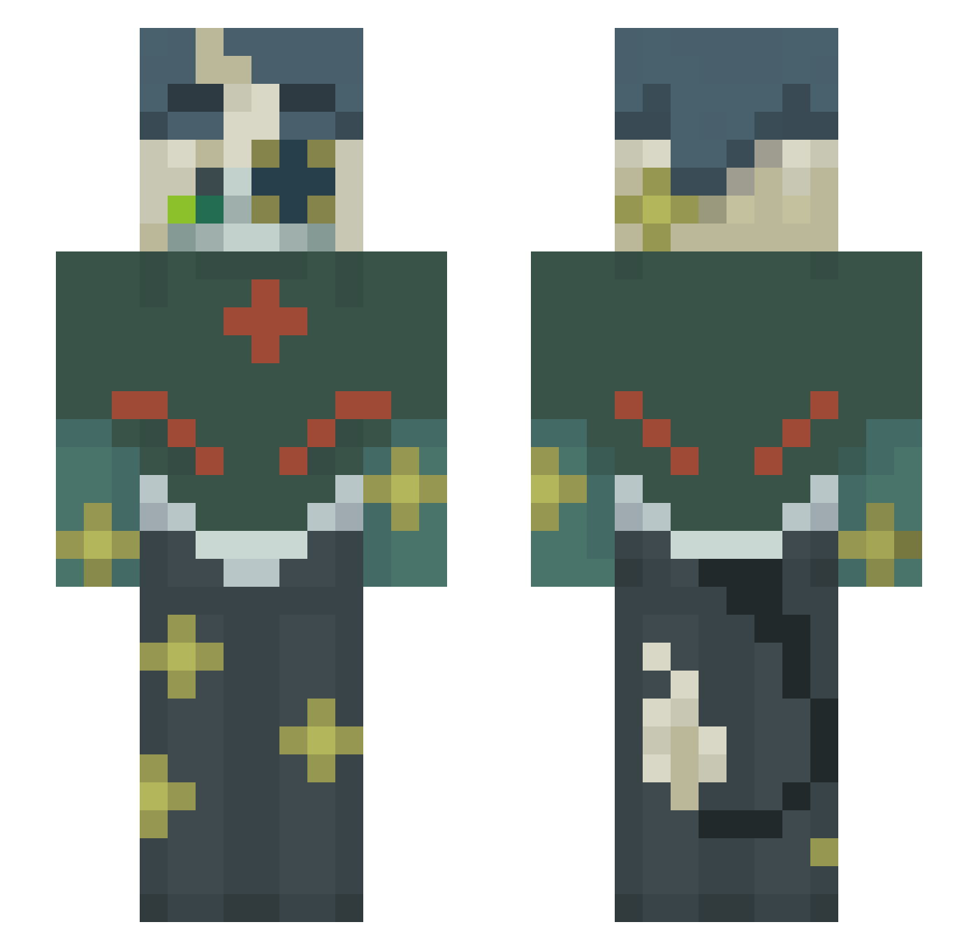 zealien Minecraft skin, front and back view