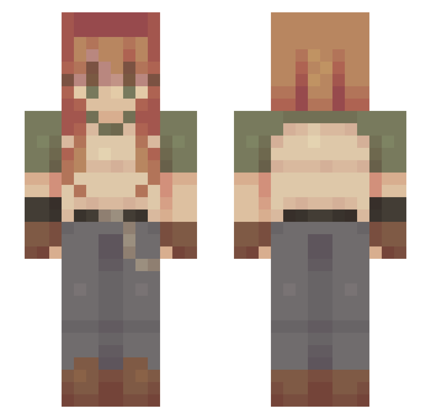 Ricktr Minecraft skin, front and back view