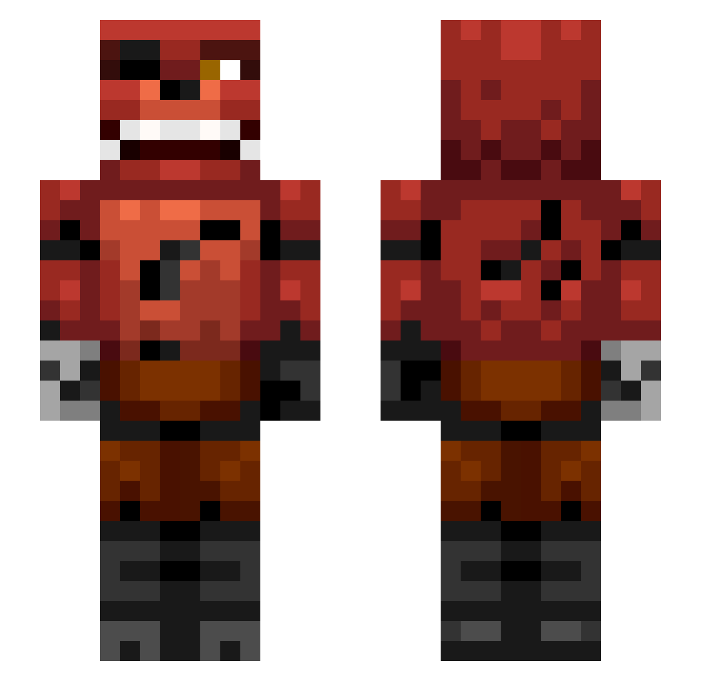 Bobobekfast Minecraft skin, front and back view