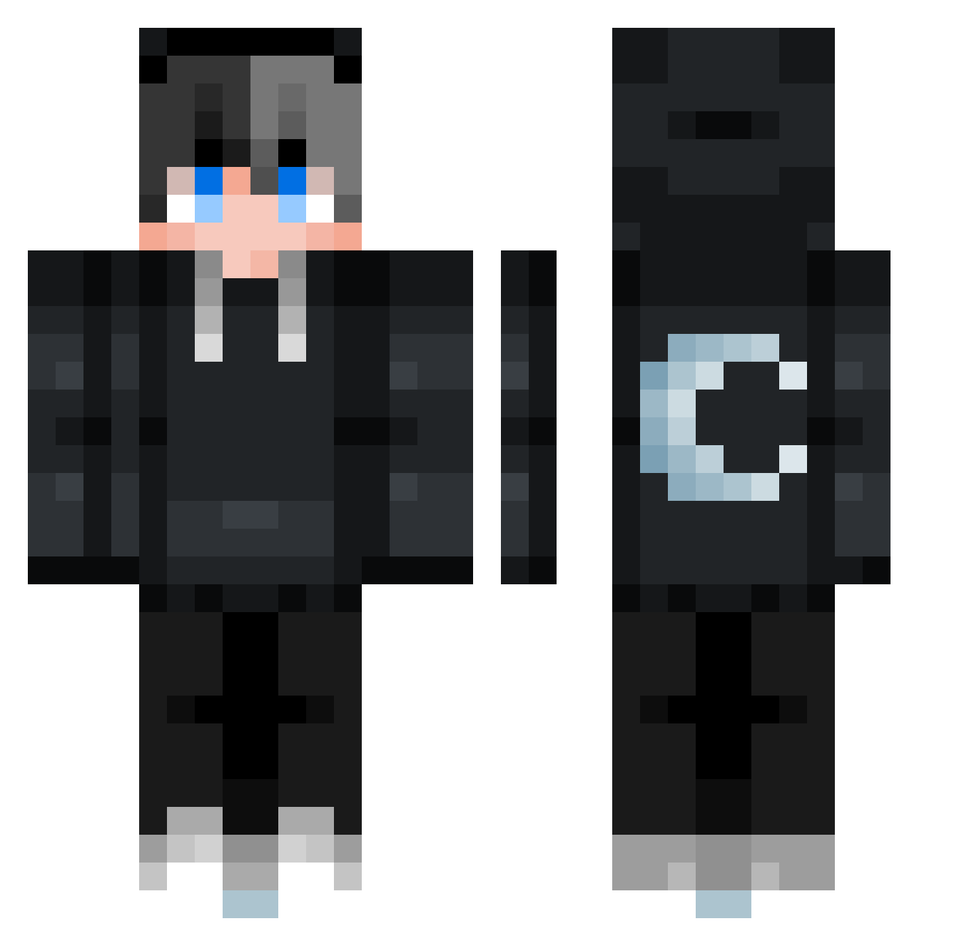 xShyzuke Minecraft skin, front and back view