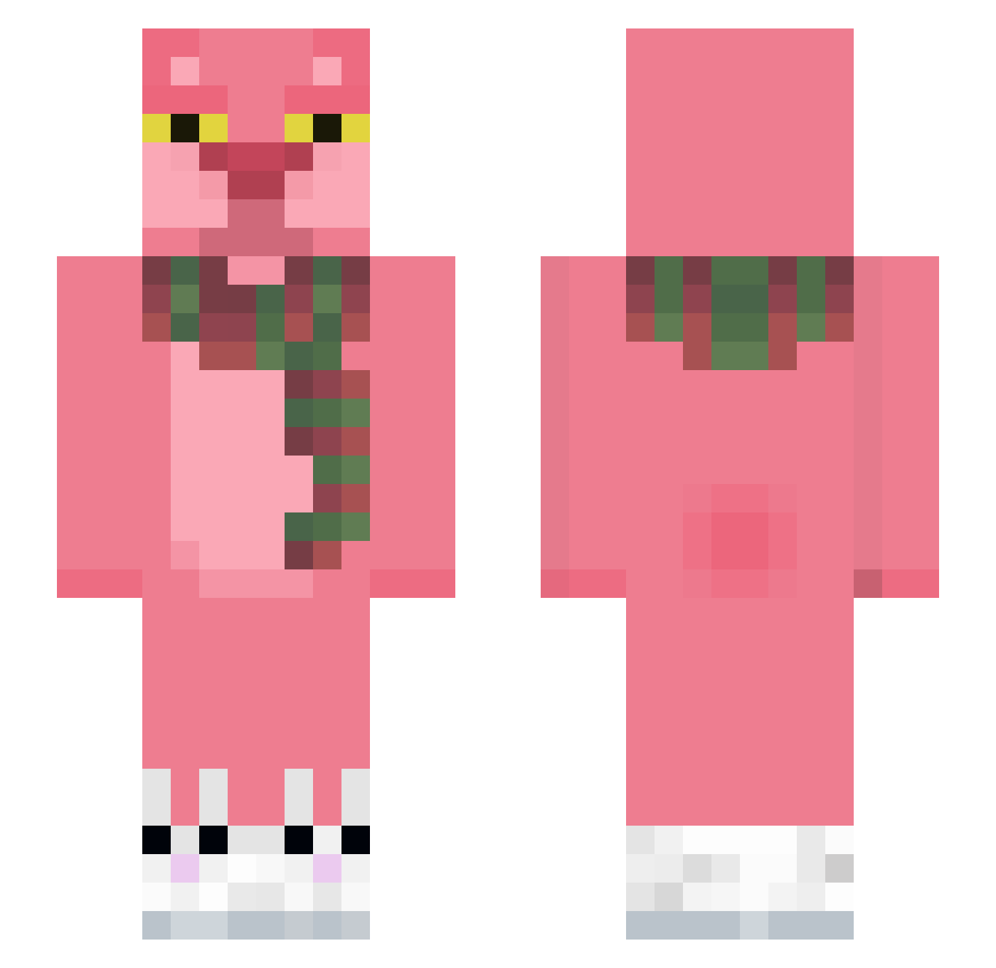 Wox2 Minecraft skin, front and back view