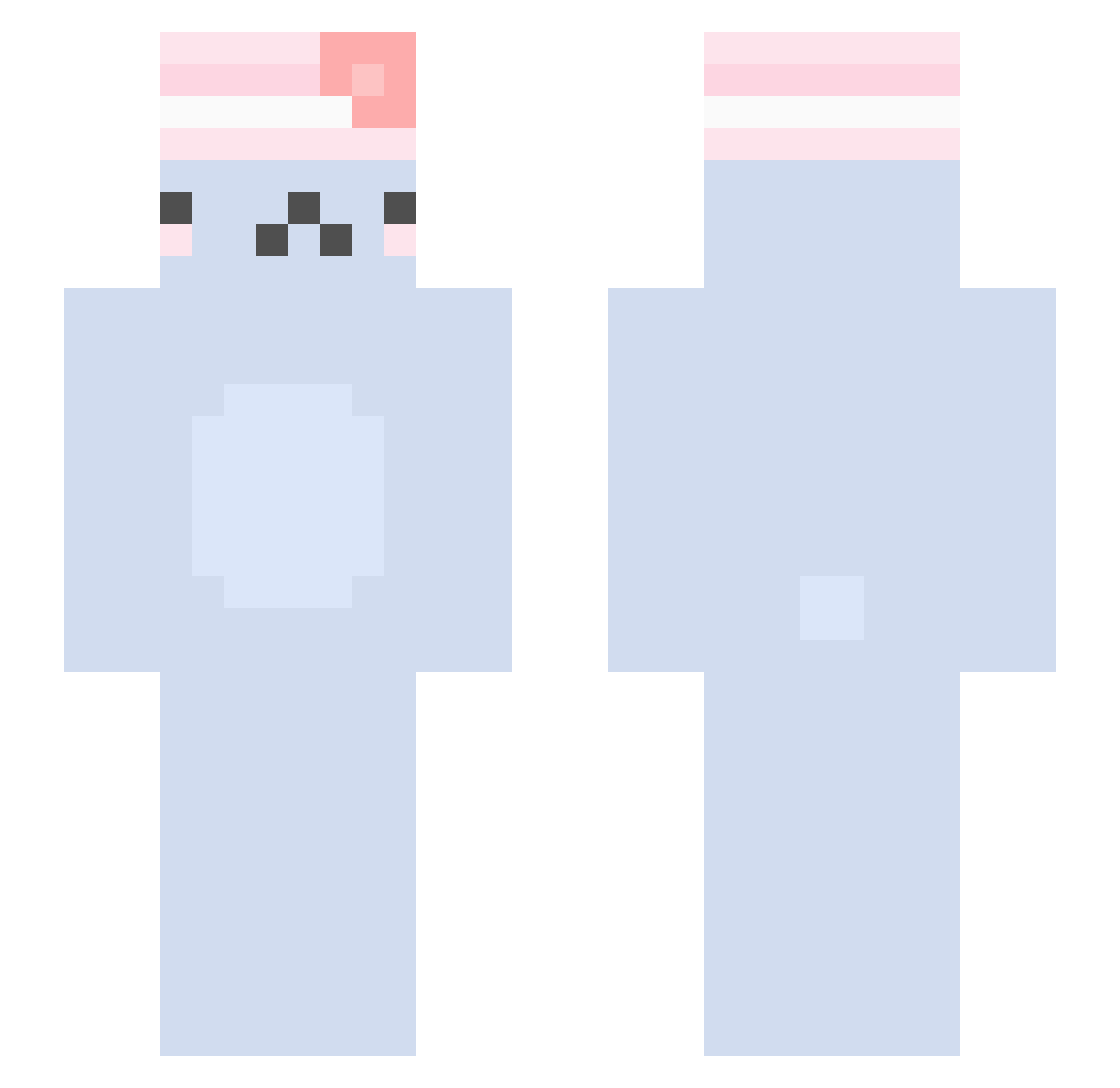 Plutonyc Minecraft skin, front and back view
