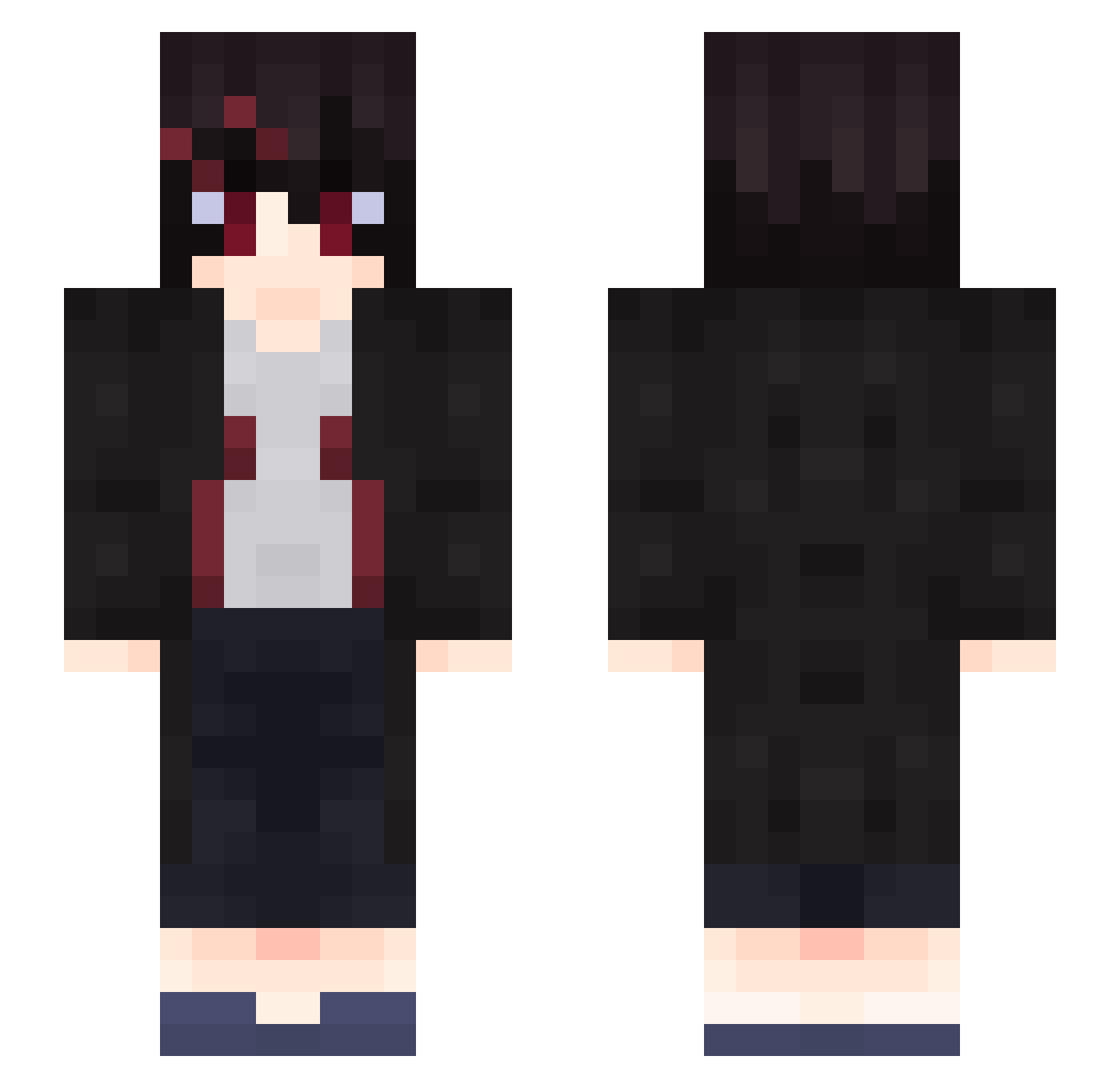 ActuallyAlpaca Minecraft skin, front and back view