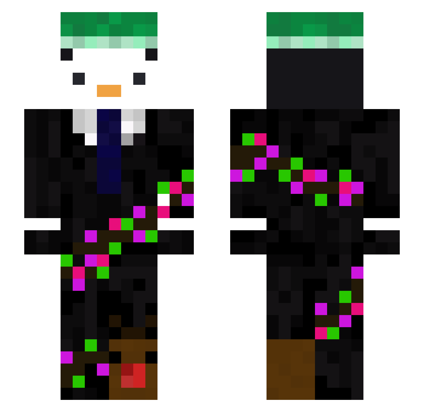 WhidderStone Minecraft skin, front and back view