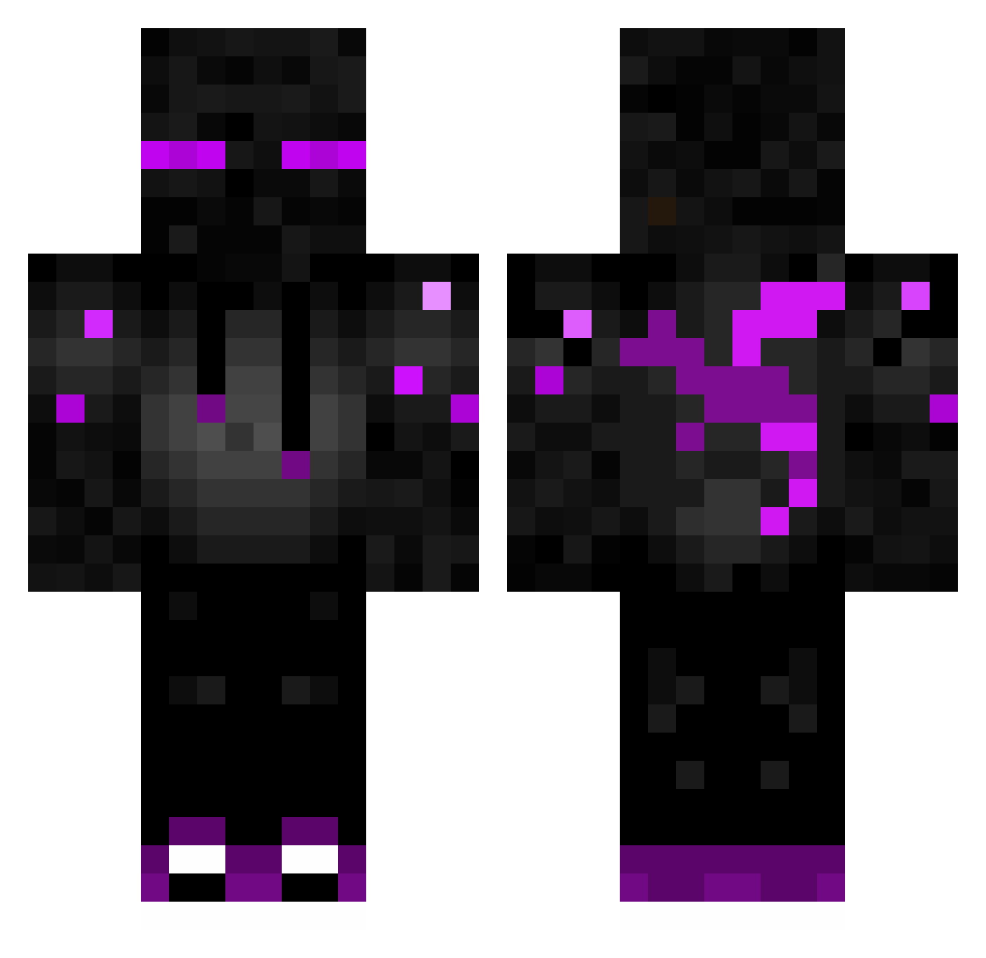 redninga Minecraft skin, front and back view