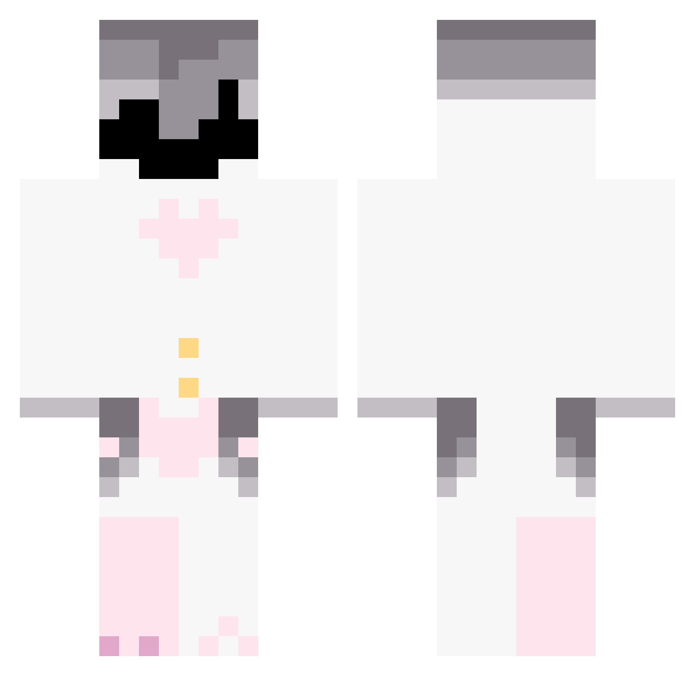 GlamRot Minecraft skin, front and back view