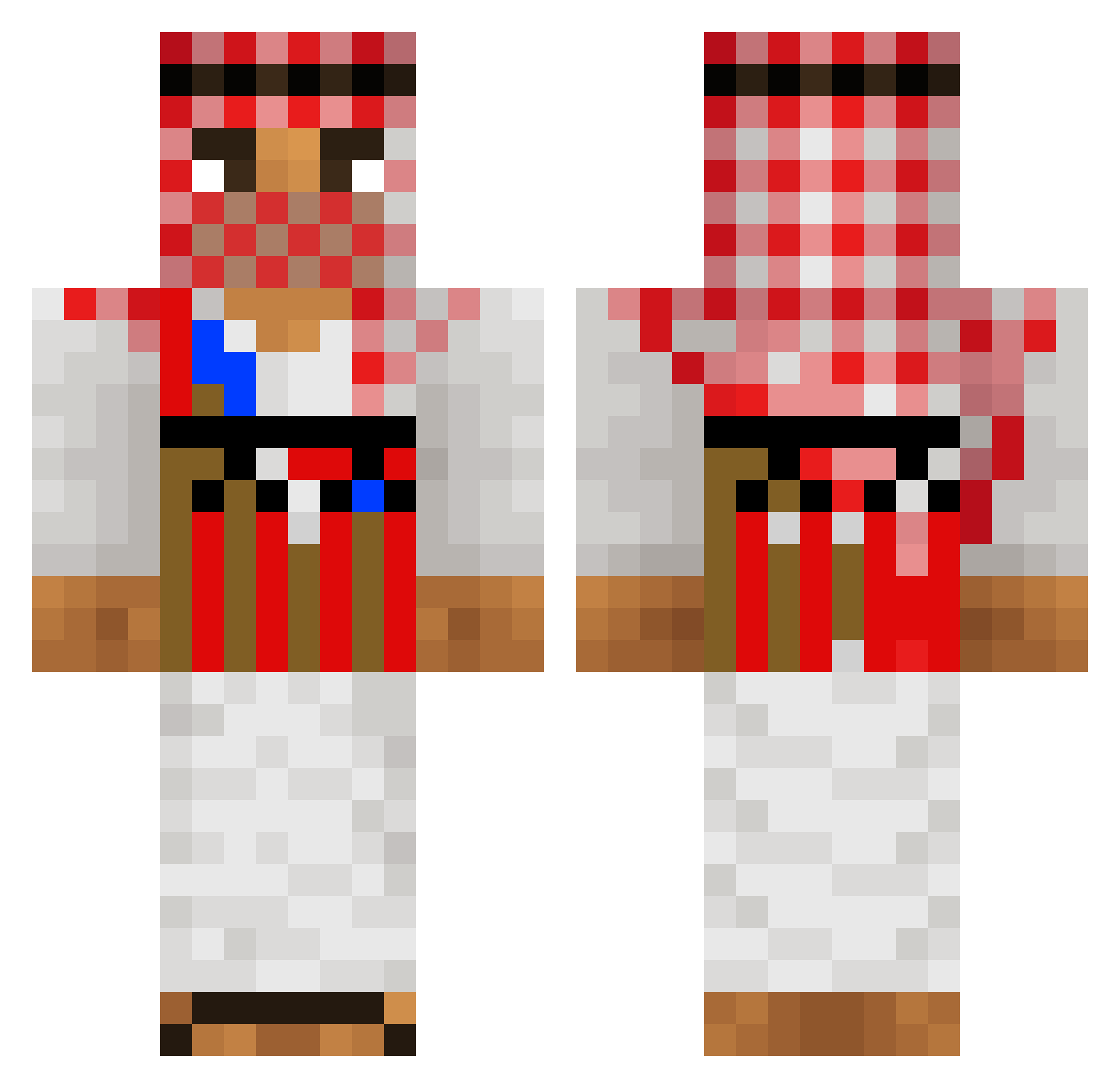 NightWorrier Minecraft skin, front and back view