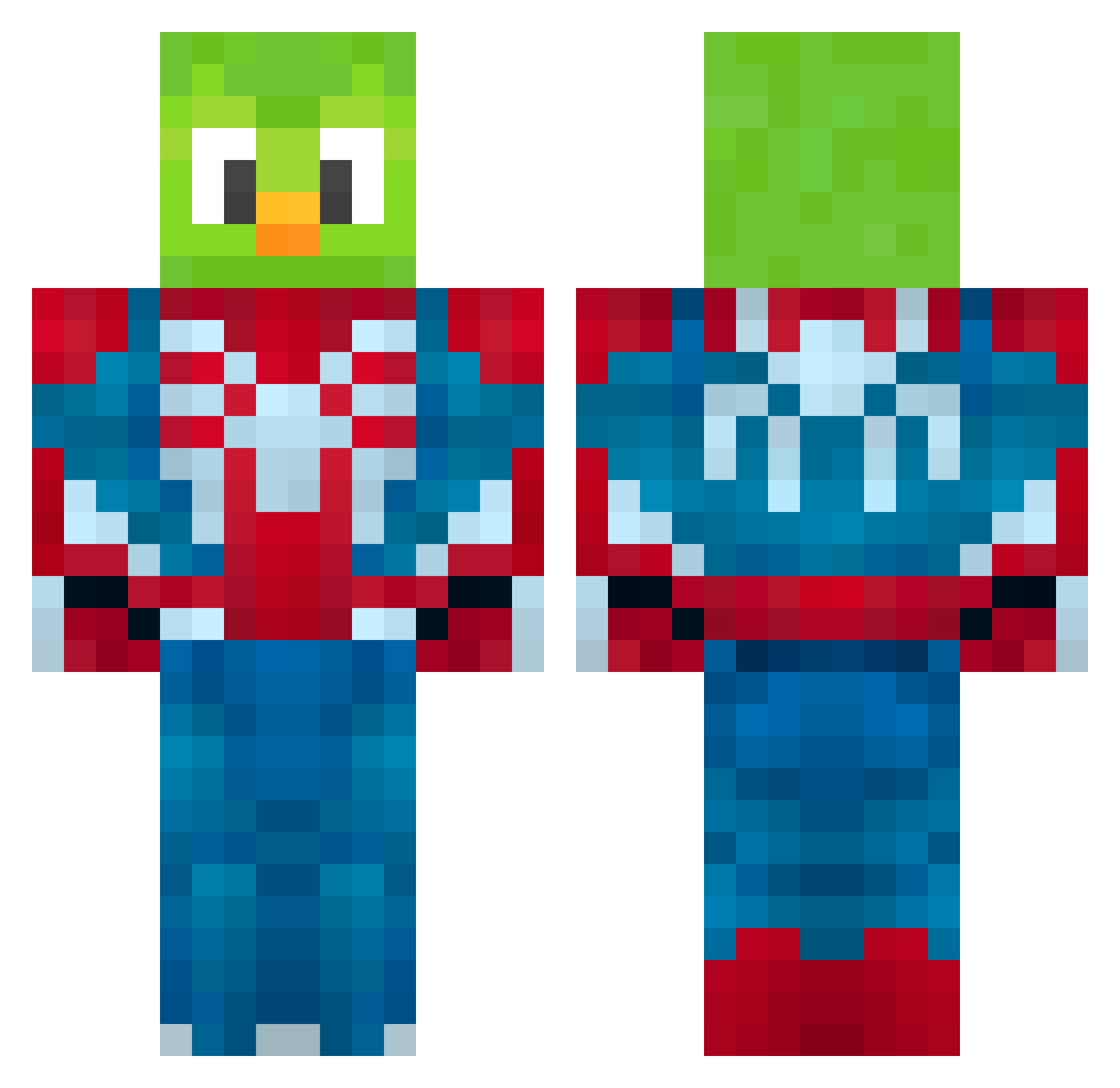 Gordilo Minecraft skin, front and back view