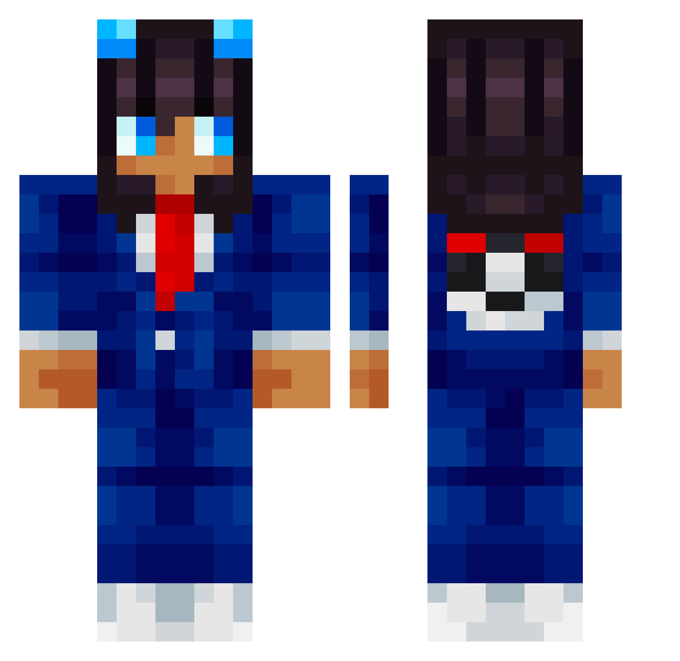 Niro141 Minecraft skin, front and back view
