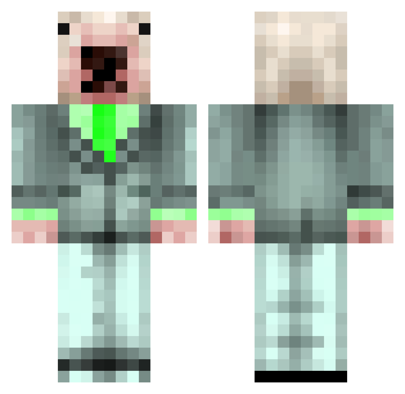 Sakurem Minecraft skin, front and back view