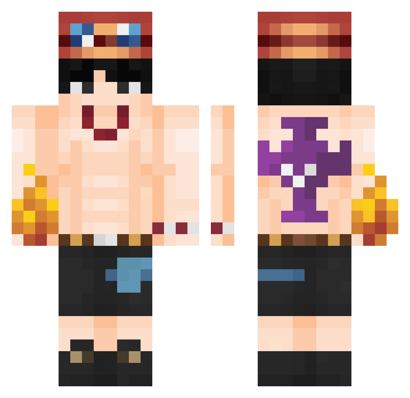 xela_todoroki Minecraft skin, front and back view