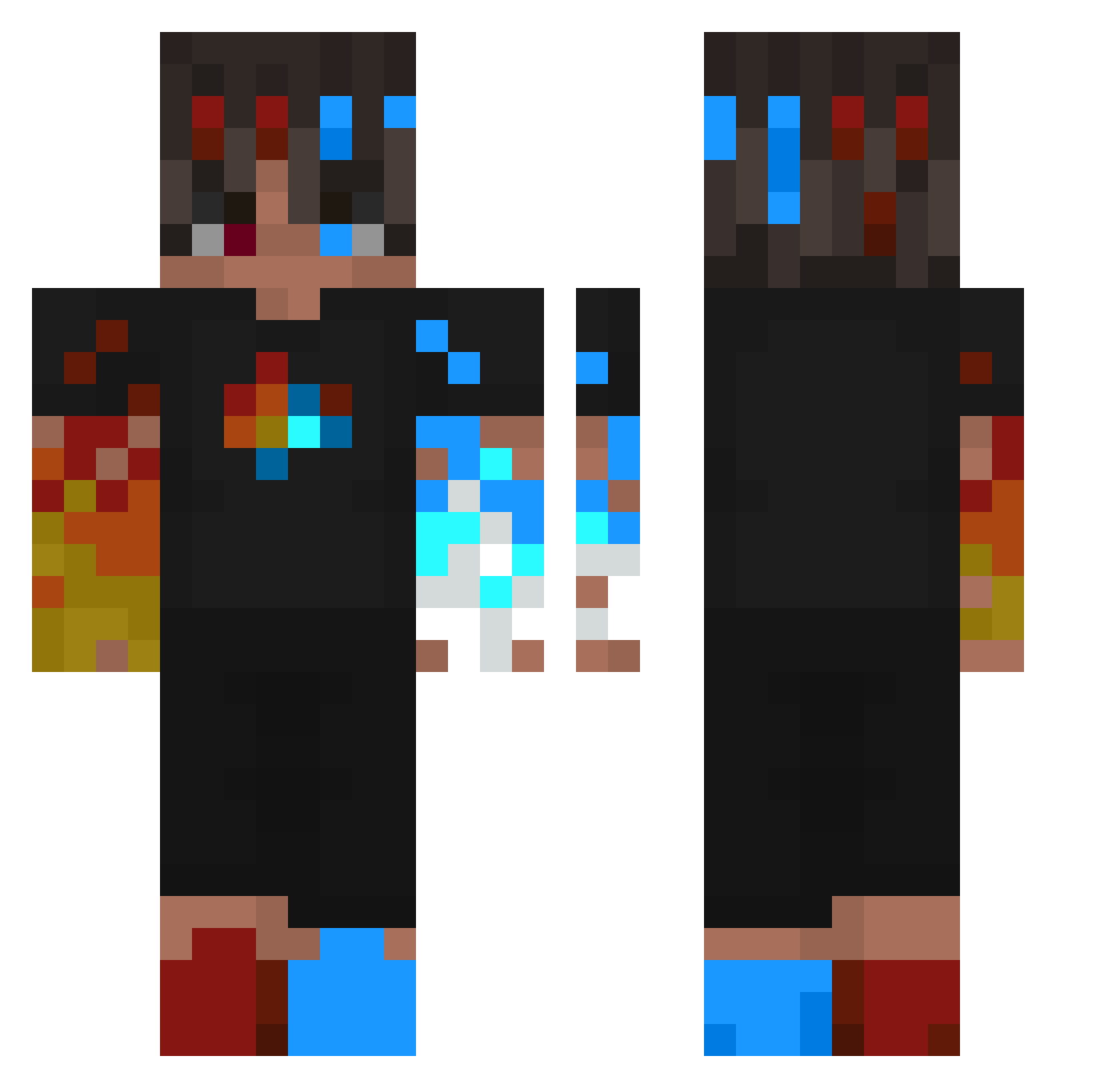 Harry151312 Minecraft skin, front and back view