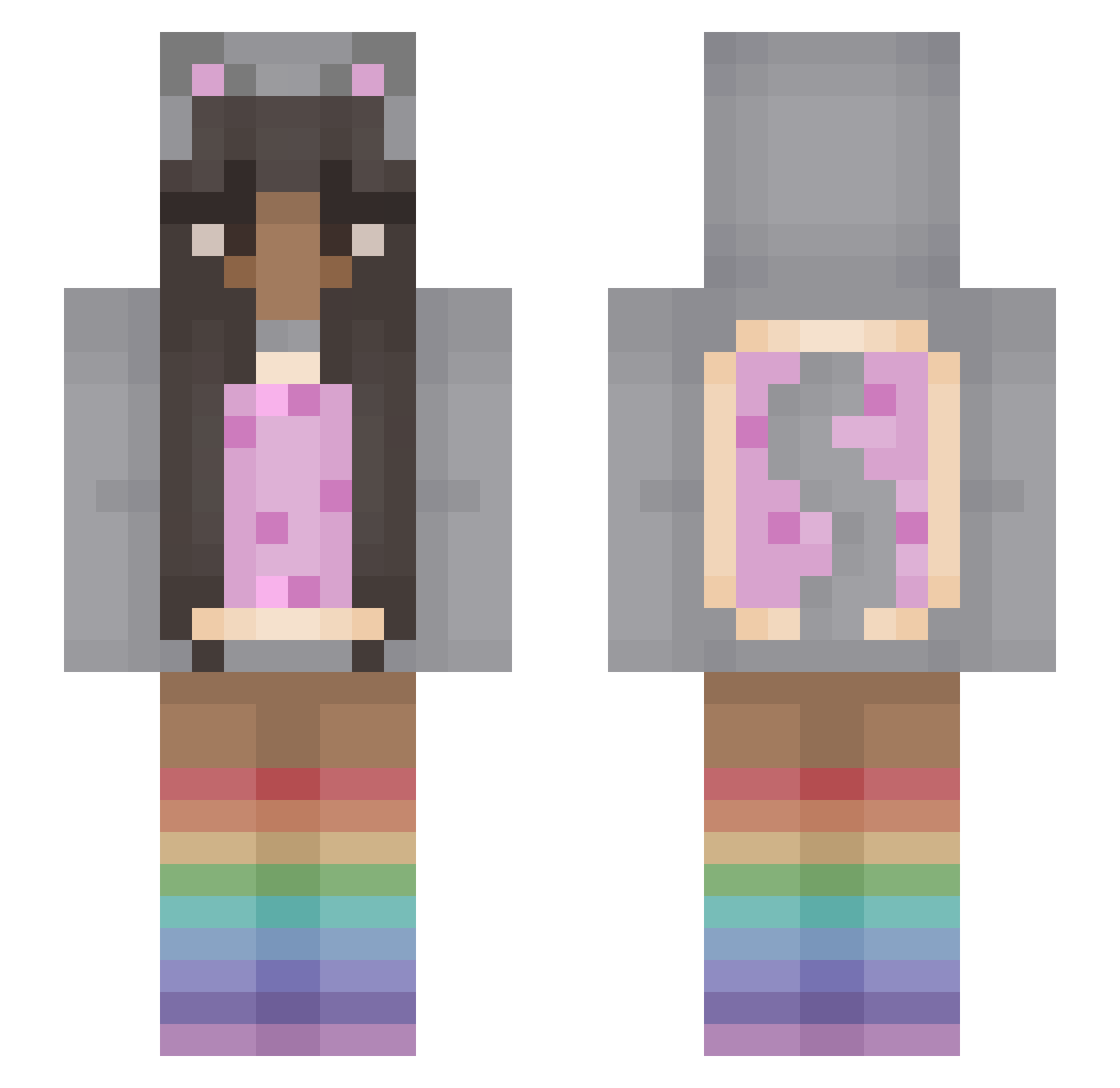 SShmeagle Minecraft skin, front and back view