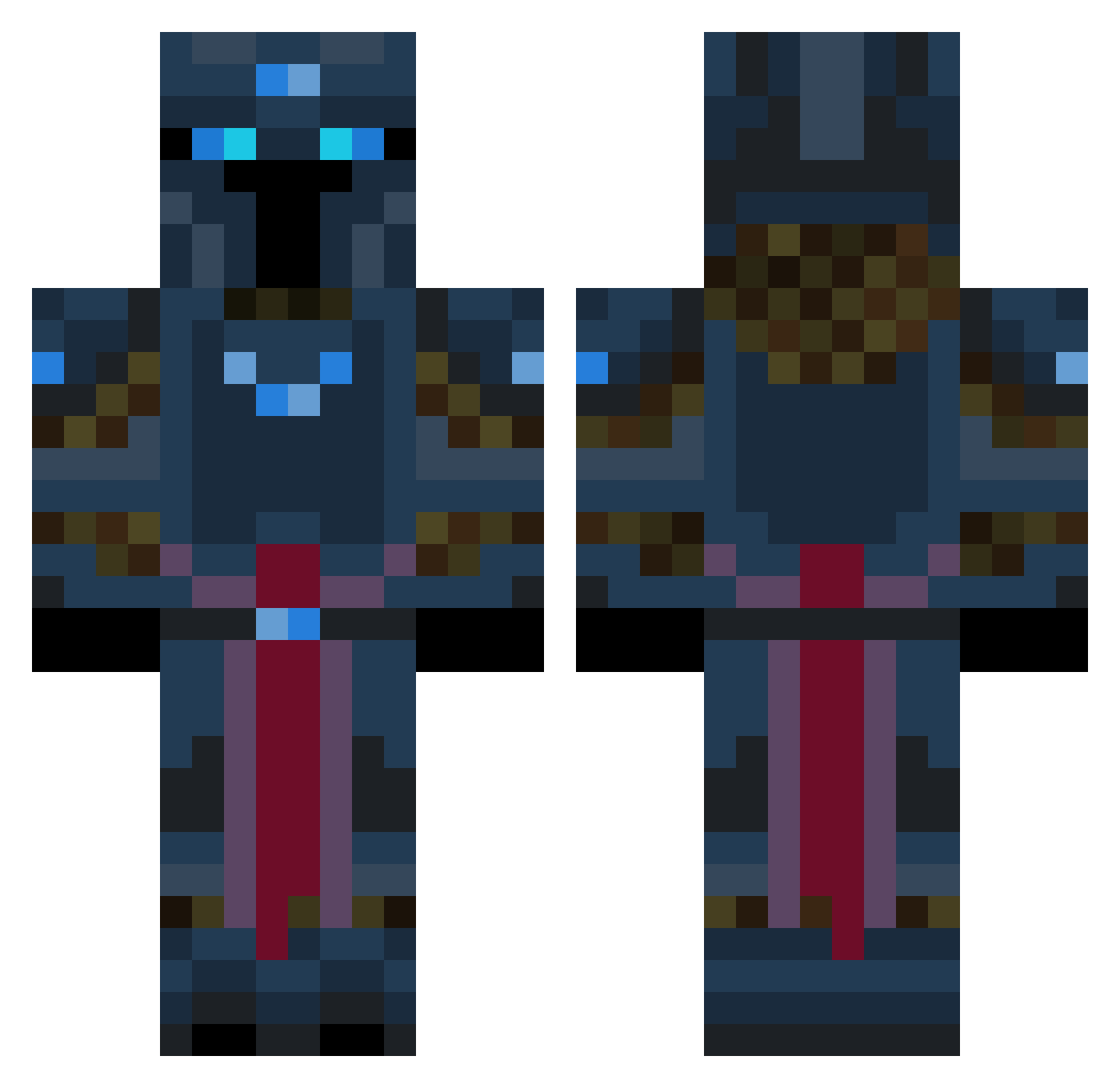 DarkenC Minecraft skin, front and back view