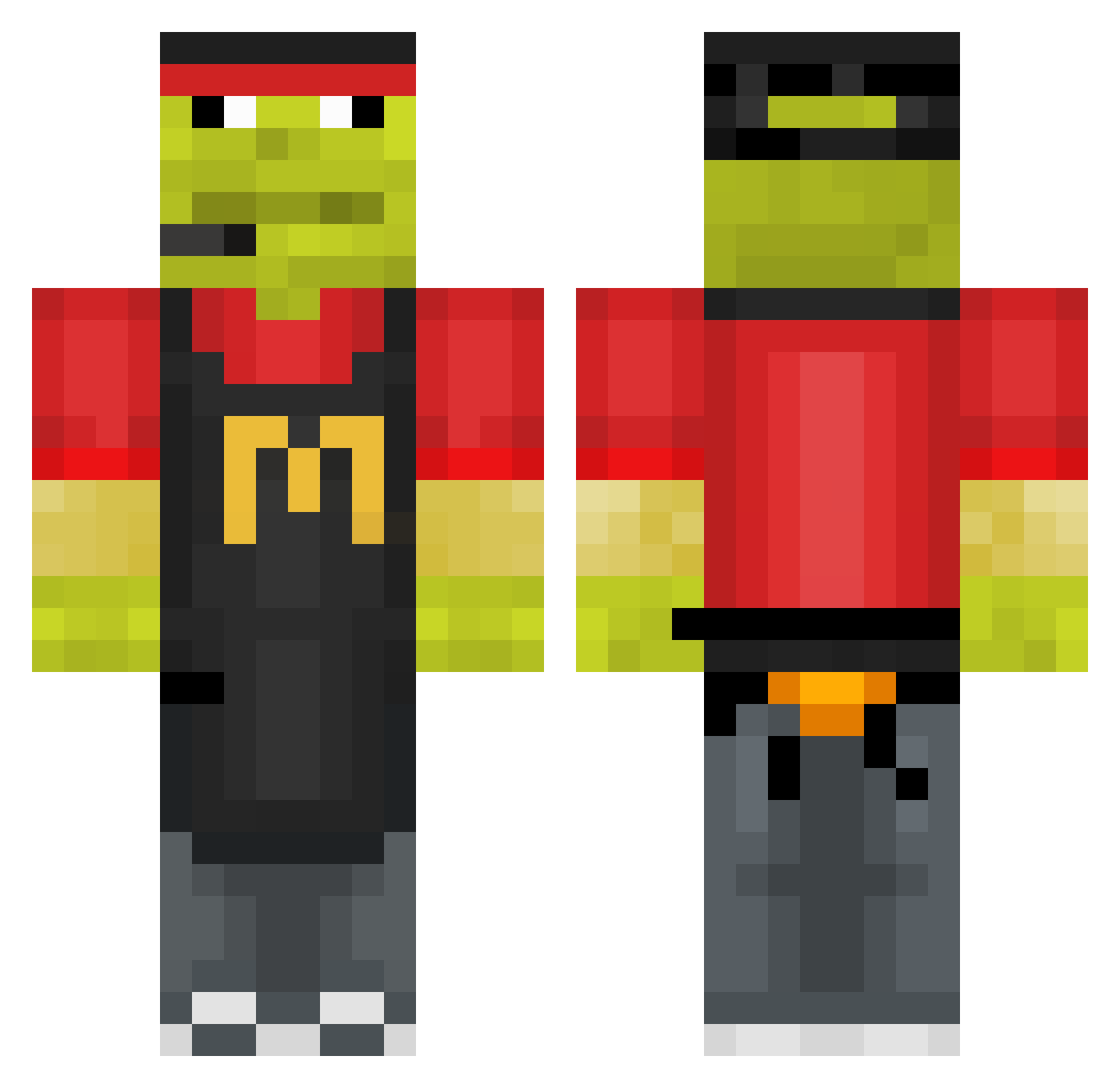 flamingshoe Minecraft skin, front and back view