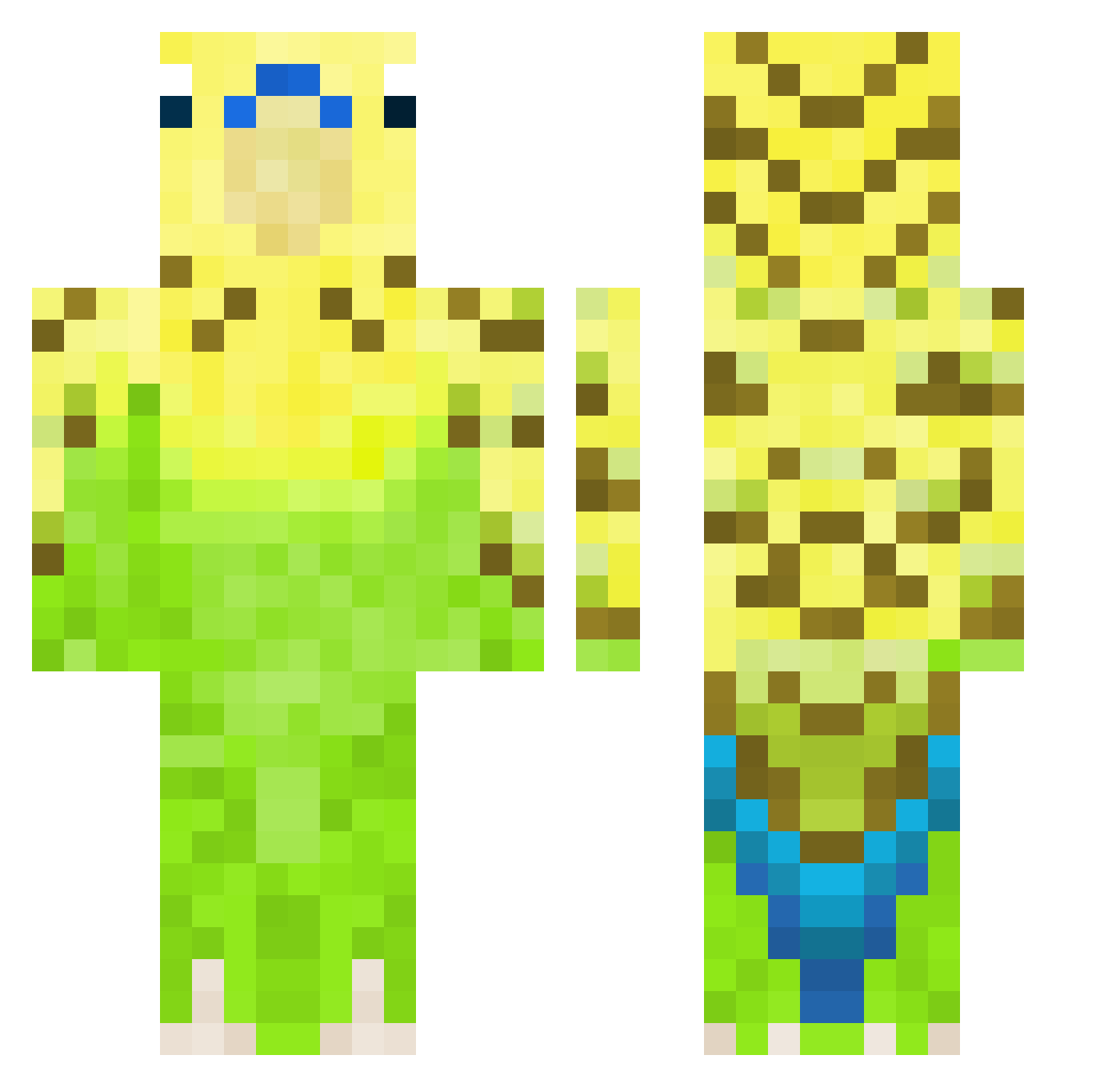 Ja_Barbie Minecraft skin, front and back view