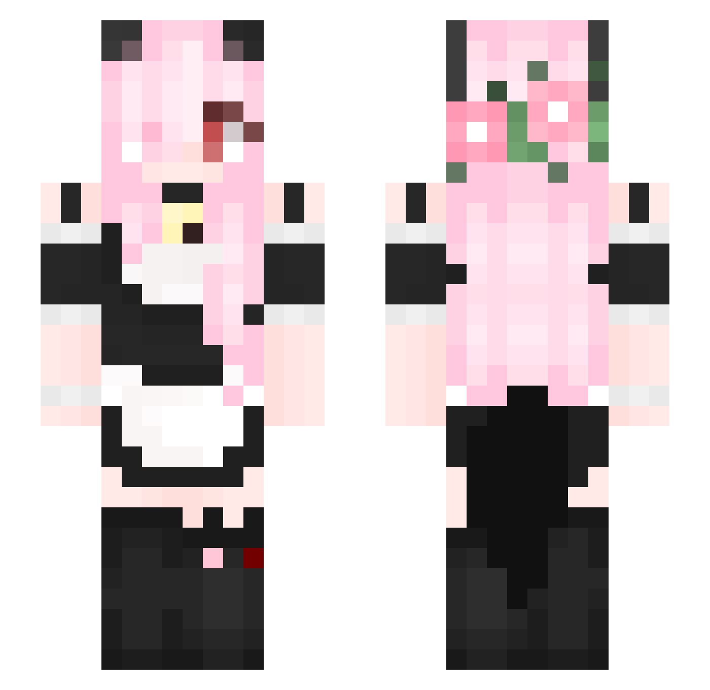 Nymphalie_ Minecraft skin, front and back view