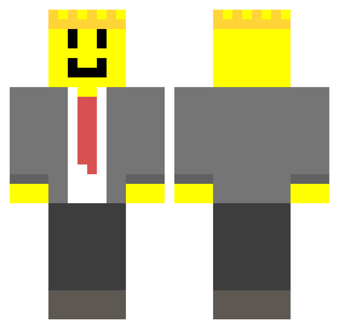 BrandS2K Minecraft skin, front and back view
