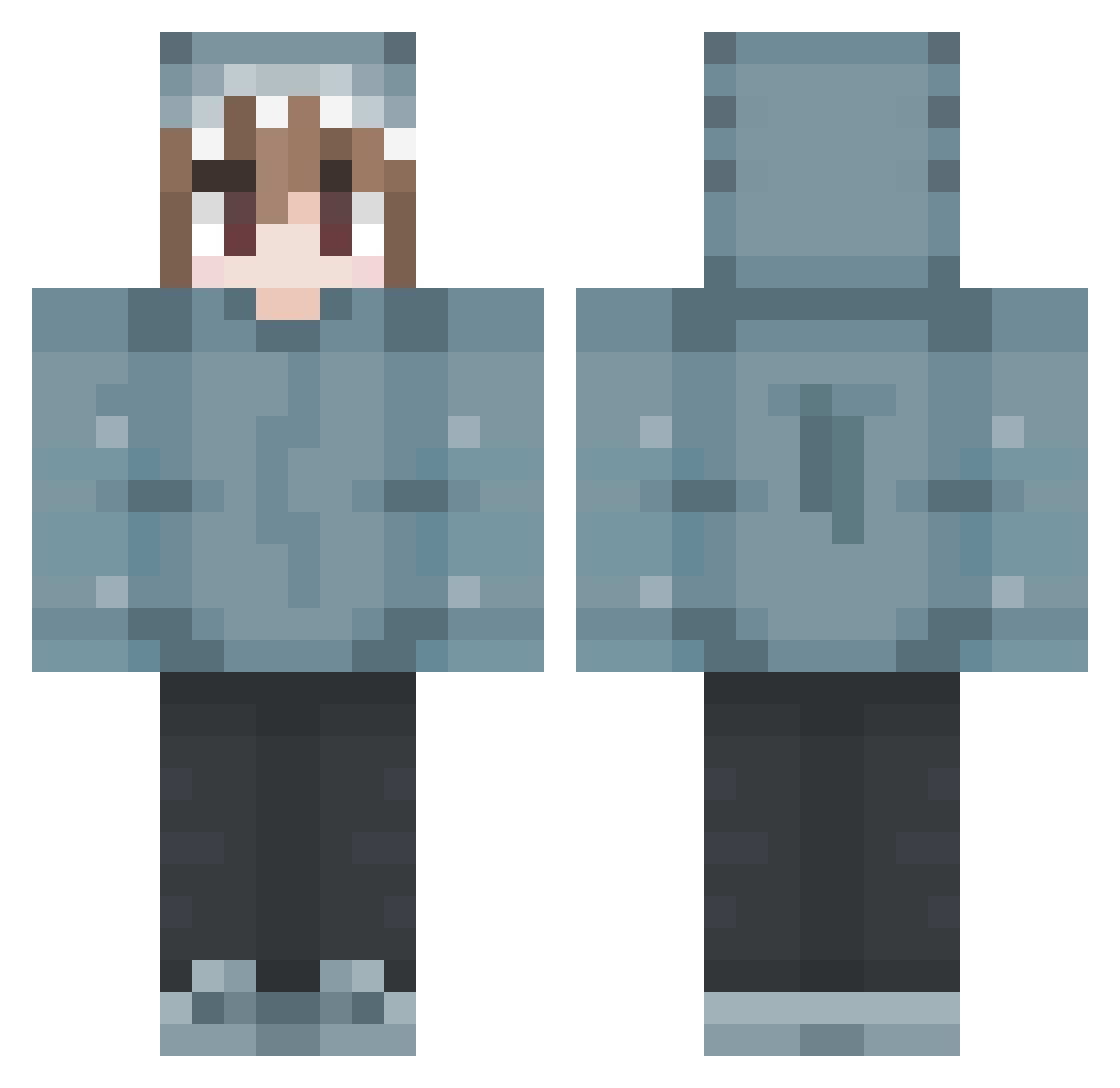 Candycupps15 Minecraft skin, front and back view