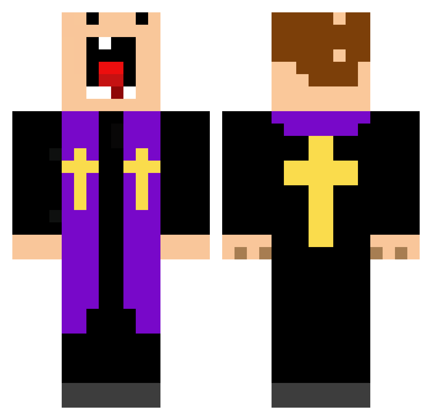 Endagon142 Minecraft skin, front and back view