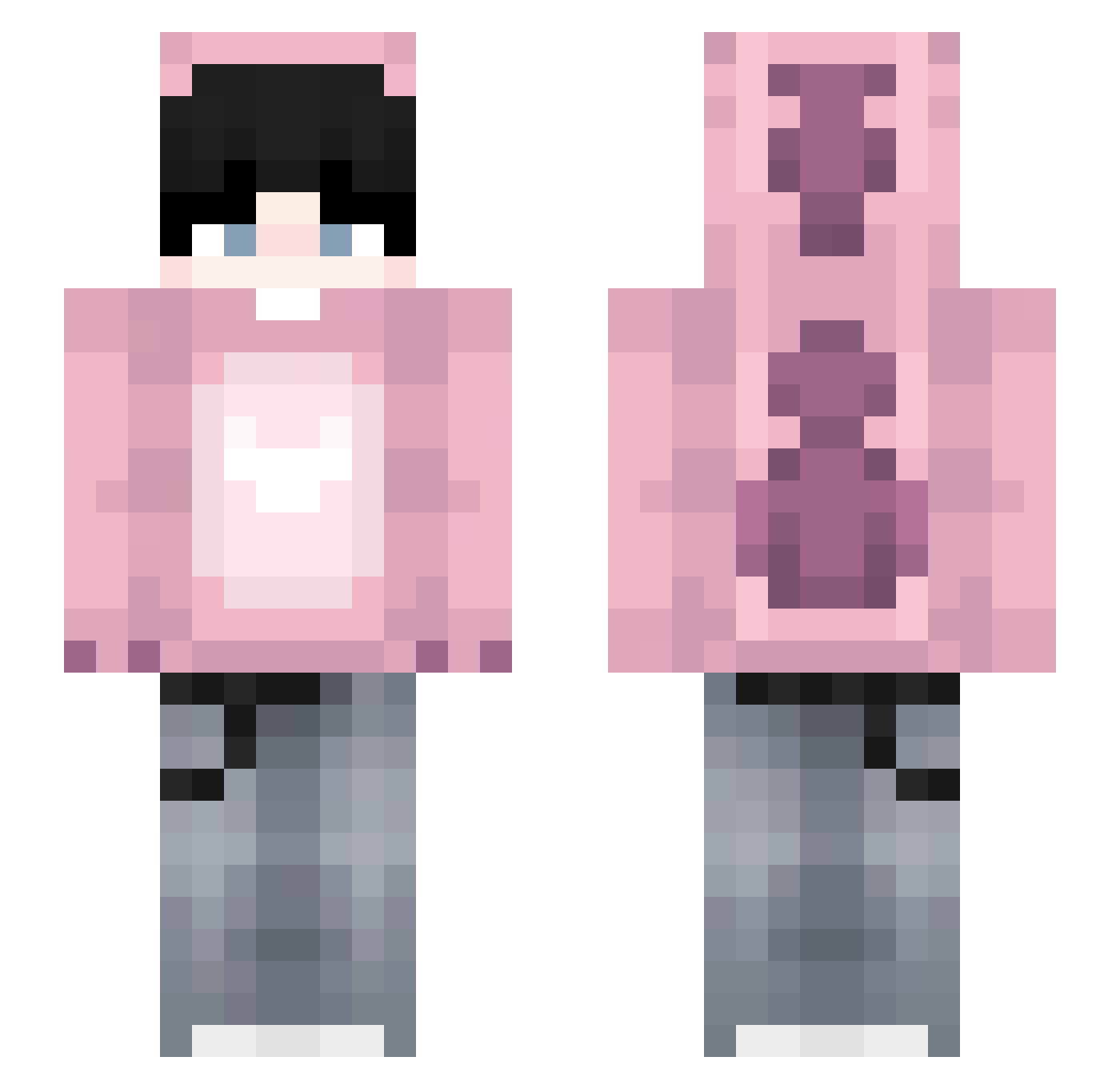 KuroRyuXIII Minecraft skin, front and back view