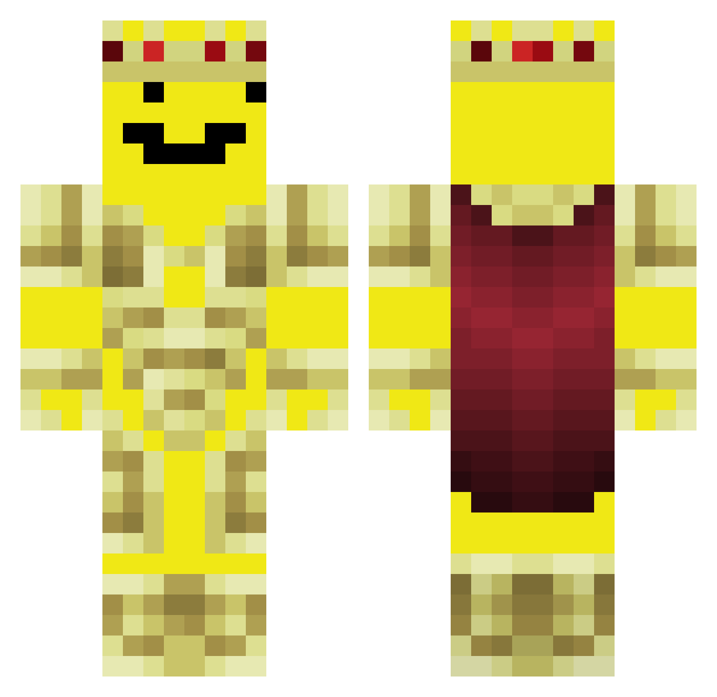 Skidonyx Minecraft skin, front and back view