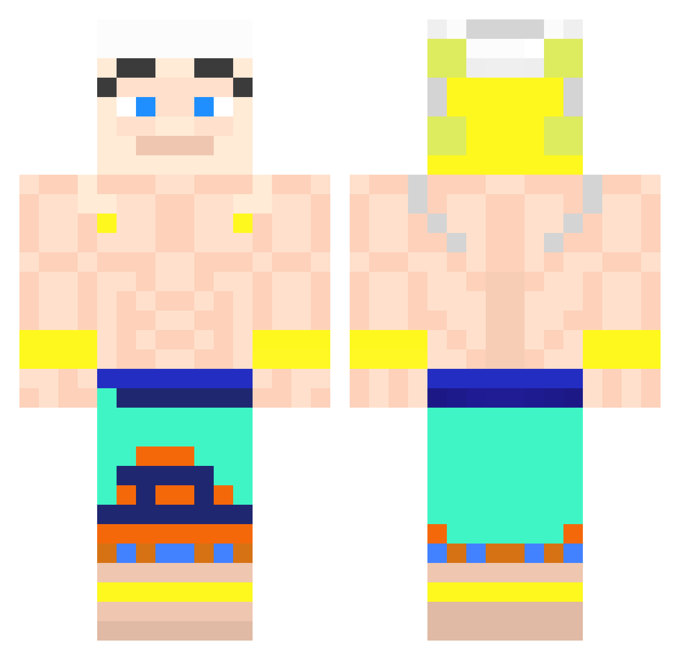 Kotopes5796 Minecraft skin, front and back view