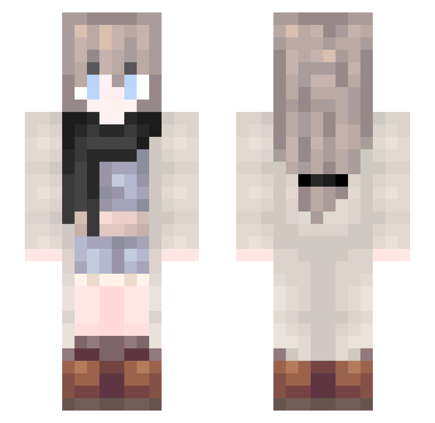 Luvay_D Minecraft skin, front and back view