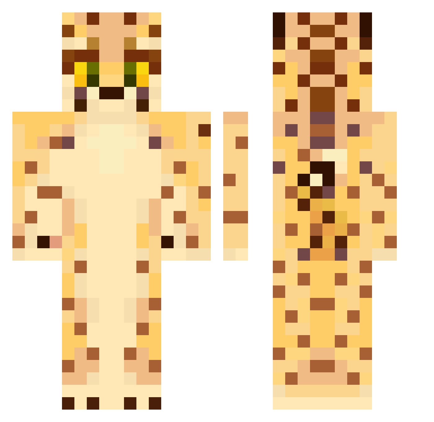ahvike13 Minecraft skin, front and back view