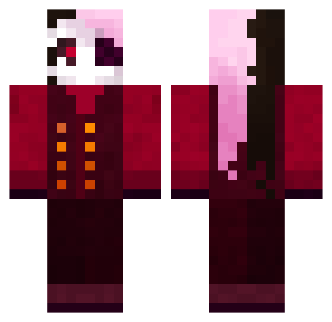 Sine7737 Minecraft skin, front and back view