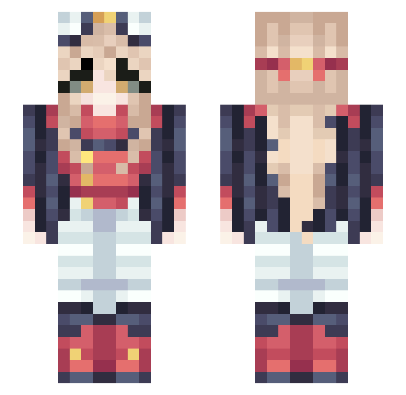 TheMikanNya Minecraft skin, front and back view