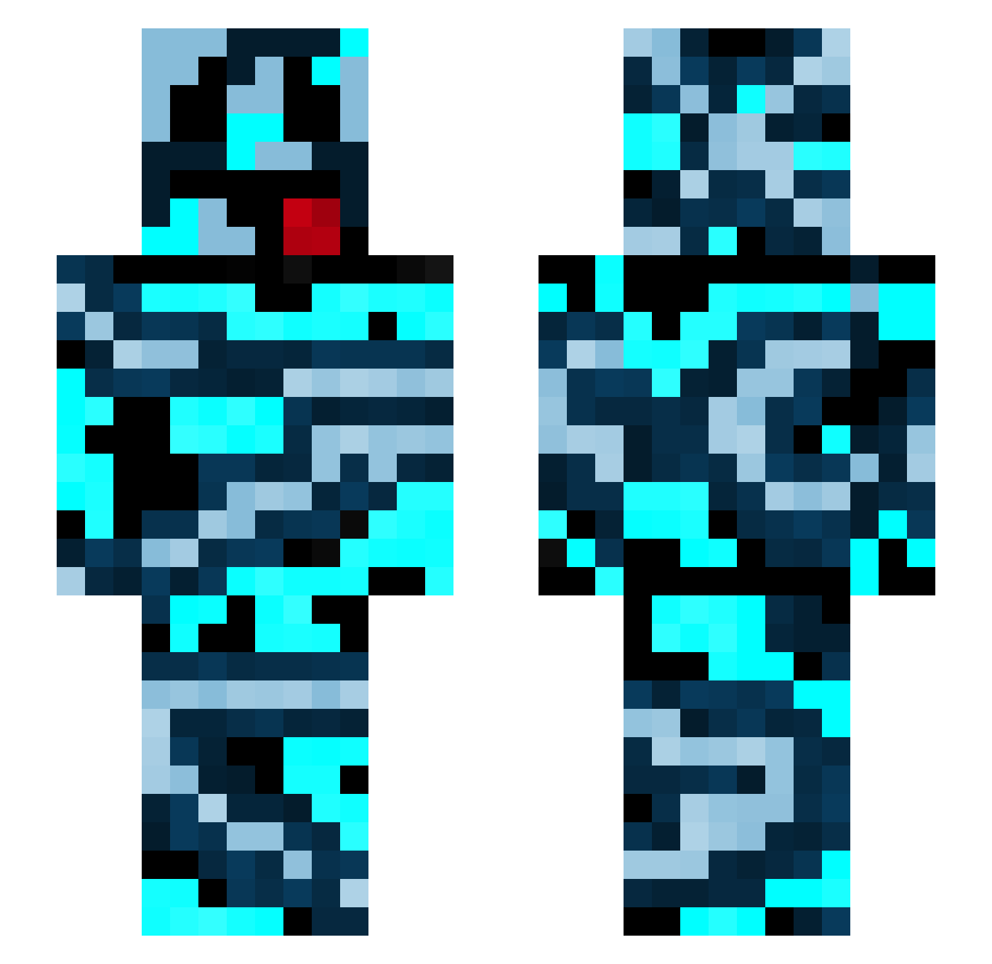 ILikeBlu Minecraft skin, front and back view