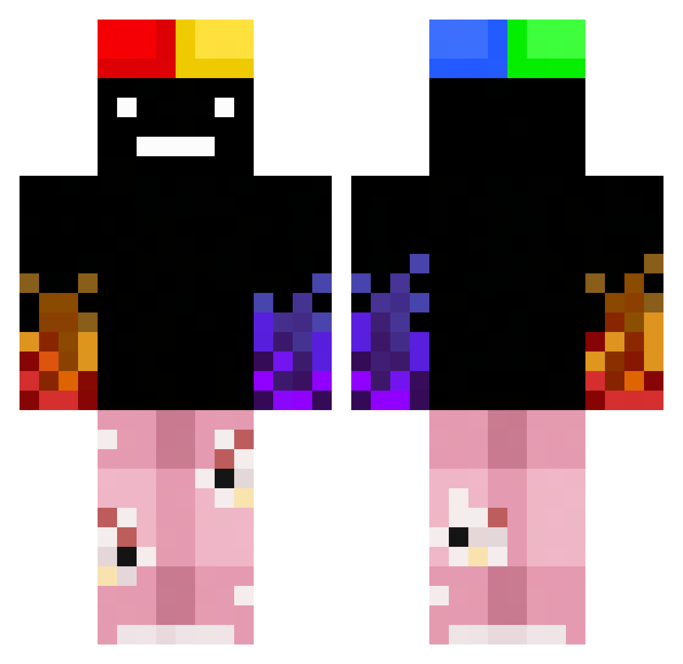 neptboss12e Minecraft skin, front and back view