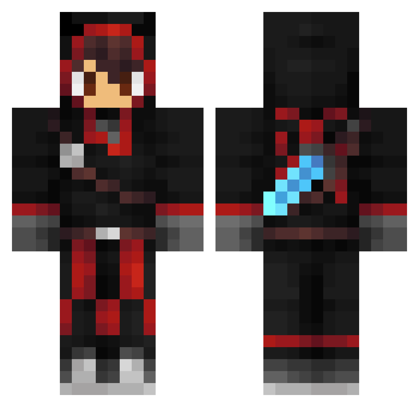 Yosheit Minecraft skin, front and back view