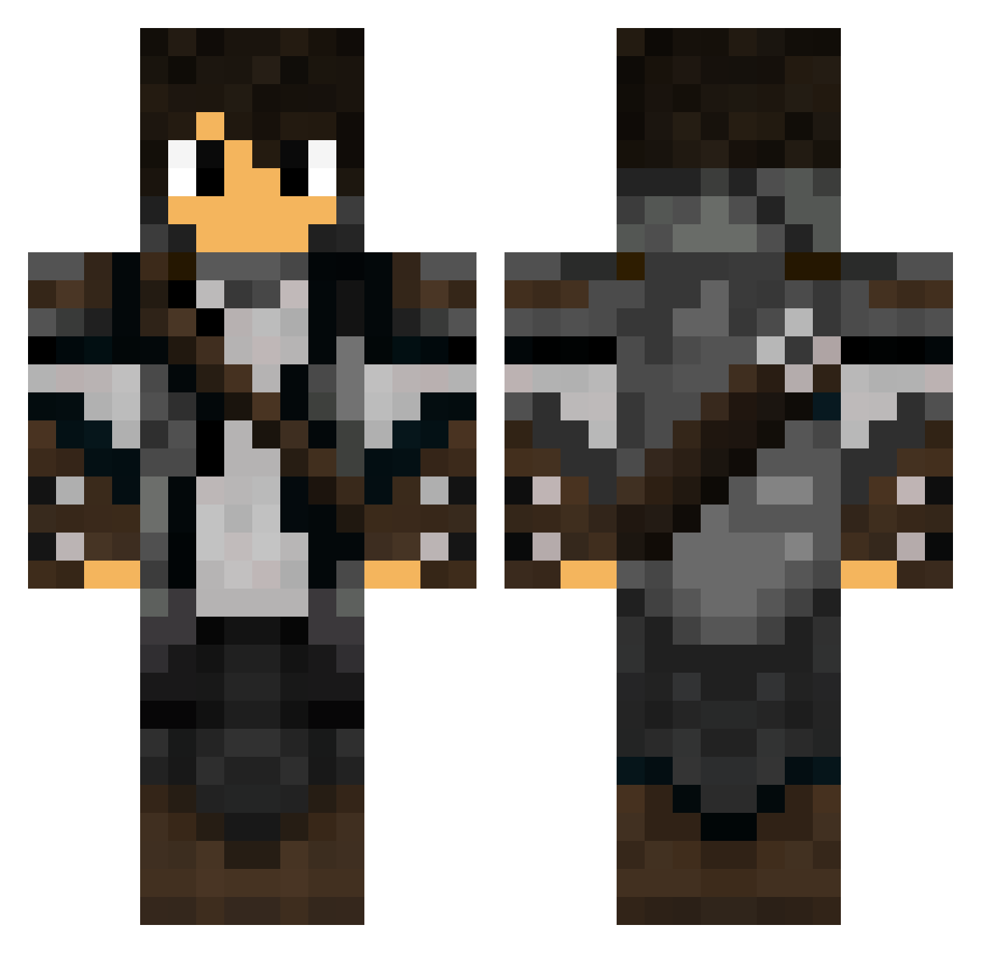 BonZom Minecraft skin, front and back view
