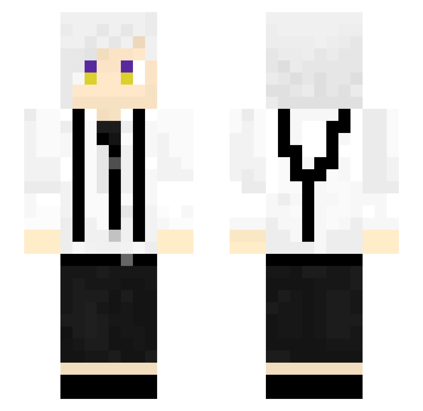 T0Pi0 Minecraft skin, front and back view