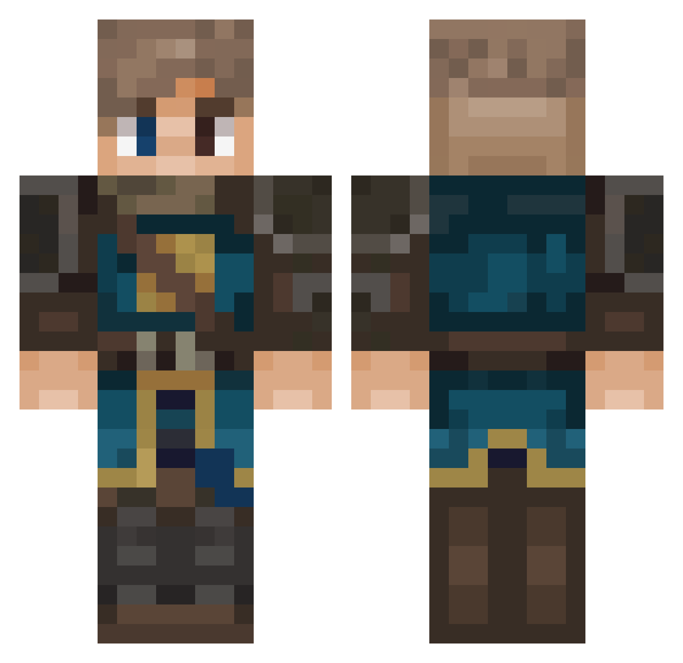 Flatterstrolch Minecraft skin, front and back view