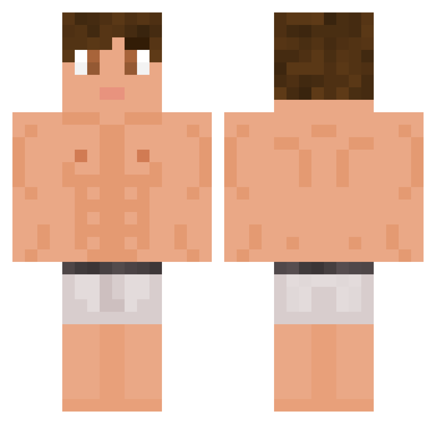 Thanosparks Minecraft skin, front and back view