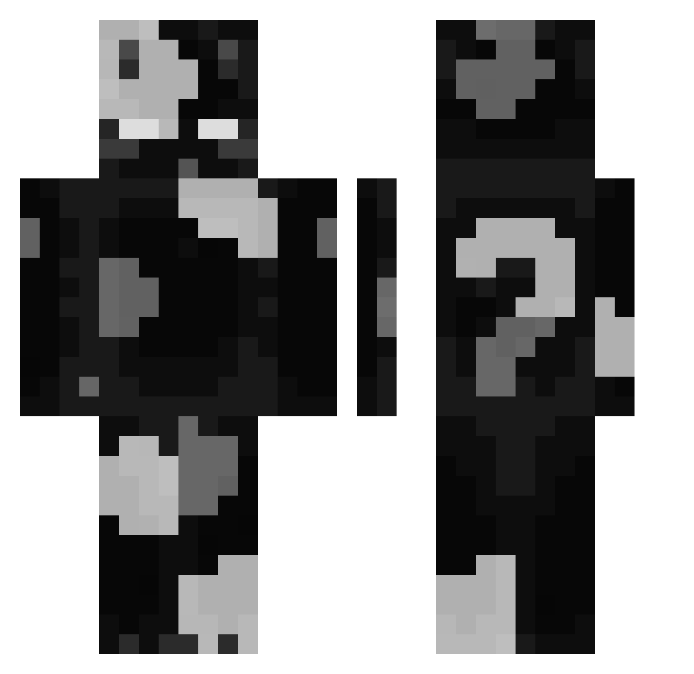Kediv Minecraft skin, front and back view