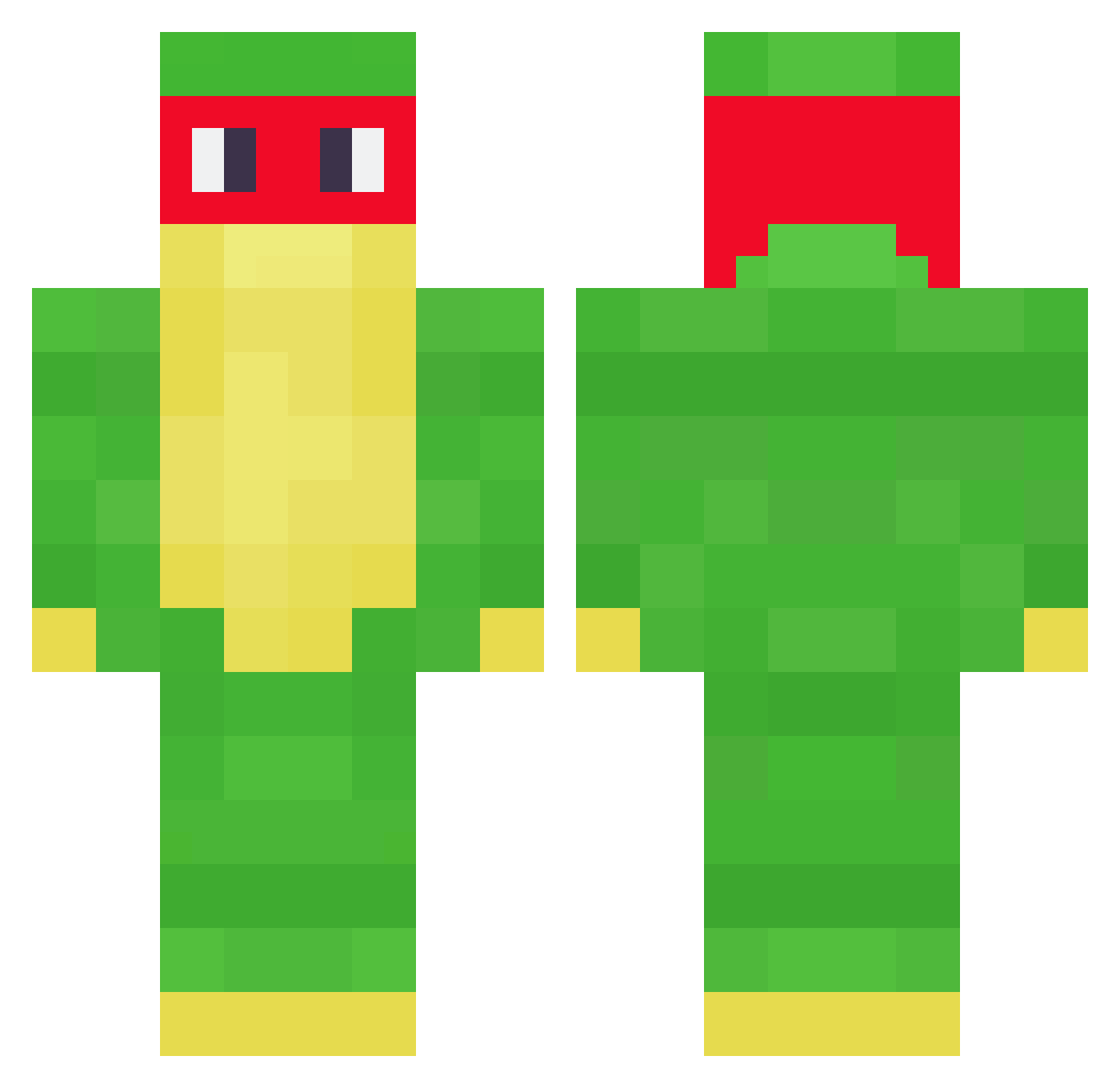 Mekiki Minecraft skin, front and back view